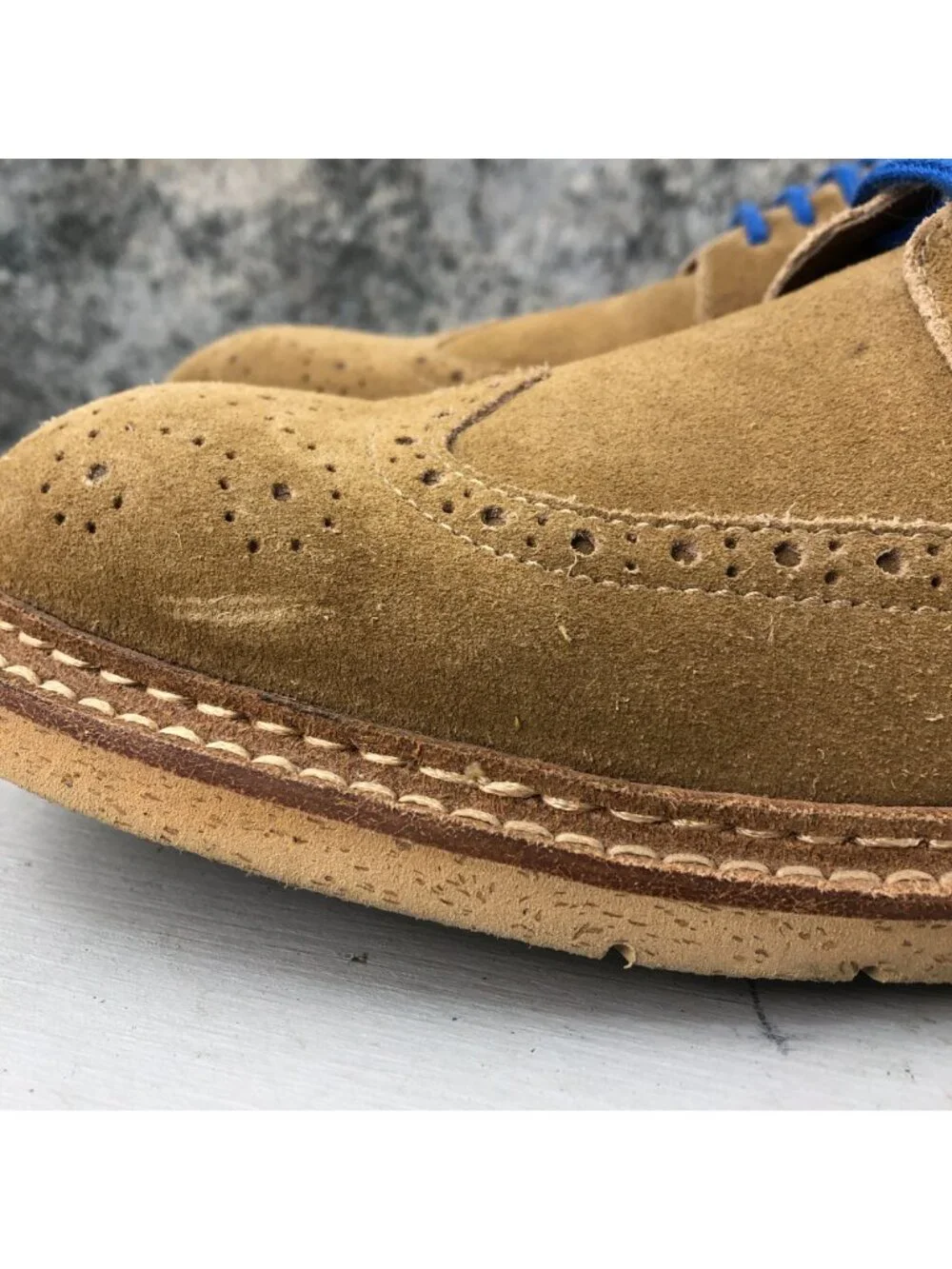Johnston & Murphy Men's Size 11M Pearce Wingtip Brown Suede Leather Oxford Shoes